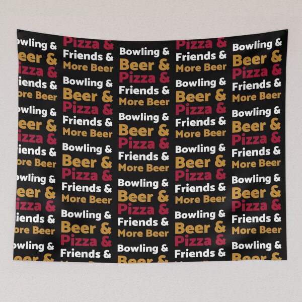 Item preview, Bowling and Beer and Pizza and Friends and More Beer designed and sold by Clothing-Guru.