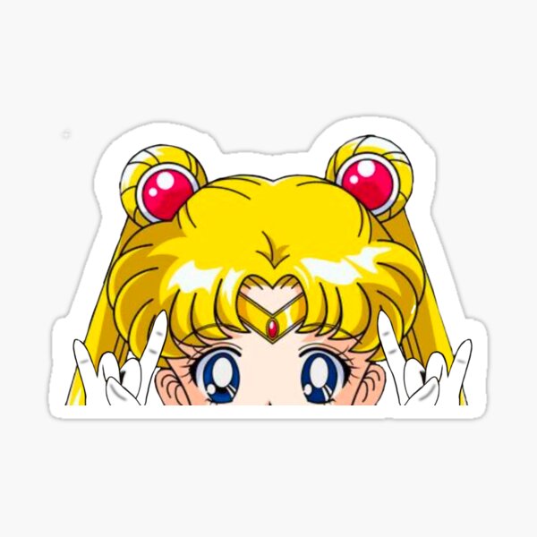 Sailor Moon Metal Head Peeker Window Water Bottle Vinyl Car Sticker Decal Sticker