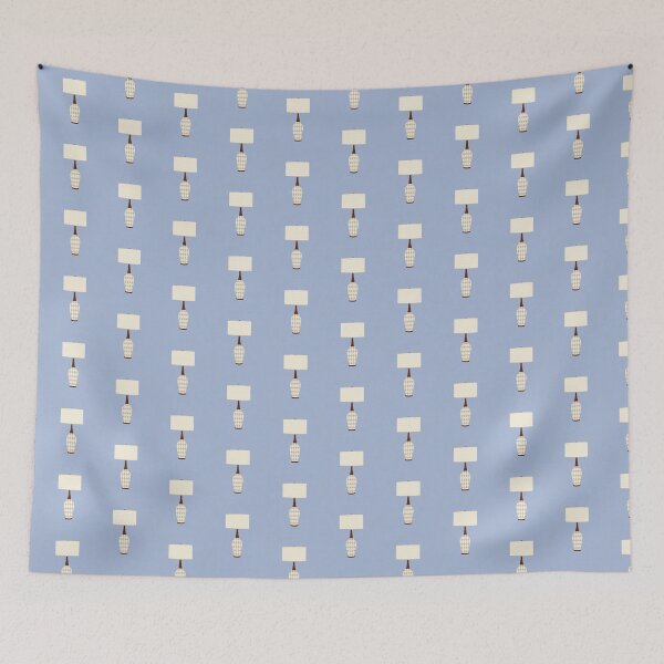 Item preview, Mid-Century Modern Harlequin Lamp Blue Background designed and sold by darklanterndsn.