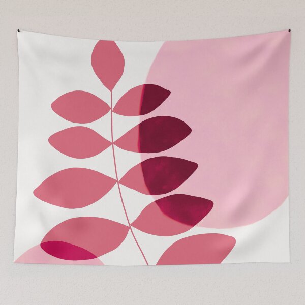 Item preview, Pink Modern Abstract Leaf designed and sold by Mirushy.