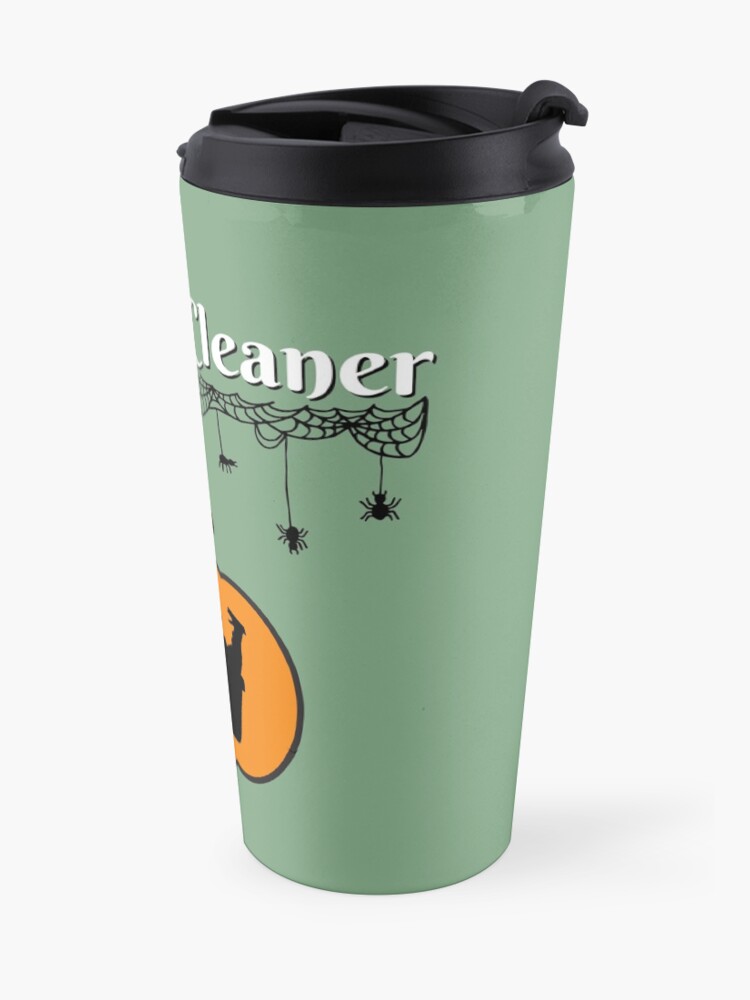 Alternate view of Jack-O-Cleaner Funny Cleaning Halloween Cleaning Pumpkin Fun Travel Mug