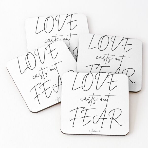 Item preview, love casts out fear love quote bible scripture passage 1 John 4:18 designed and sold by bonumagit.