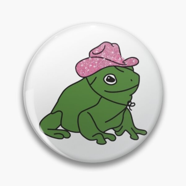 Item preview, frog with pink glitter cowboy hat designed and sold by mandynl15.