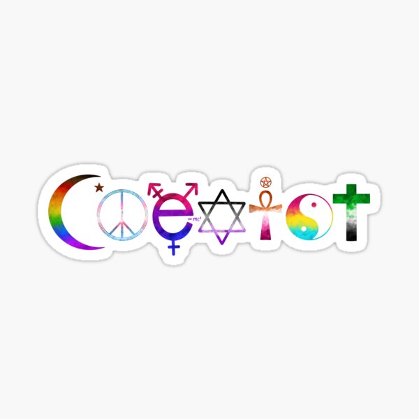 Coexist (cloud flags) Sticker