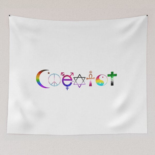 Item preview, Coexist (cloud flags) designed and sold by Asher's Art.