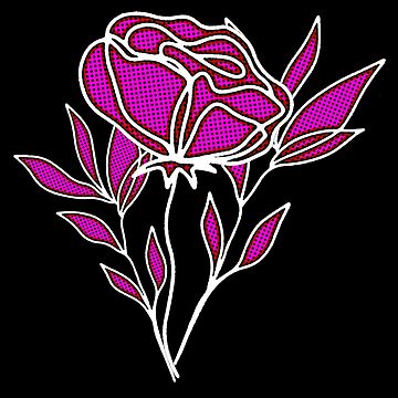 Artwork thumbnail, Pink Rose Flower Pattern Design With Leaves Pedals and Polka Dots by BDMcT