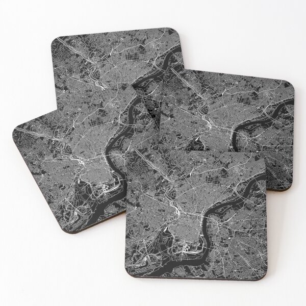 Item preview, Philadelphia Black Map designed and sold by multiplicitymap.