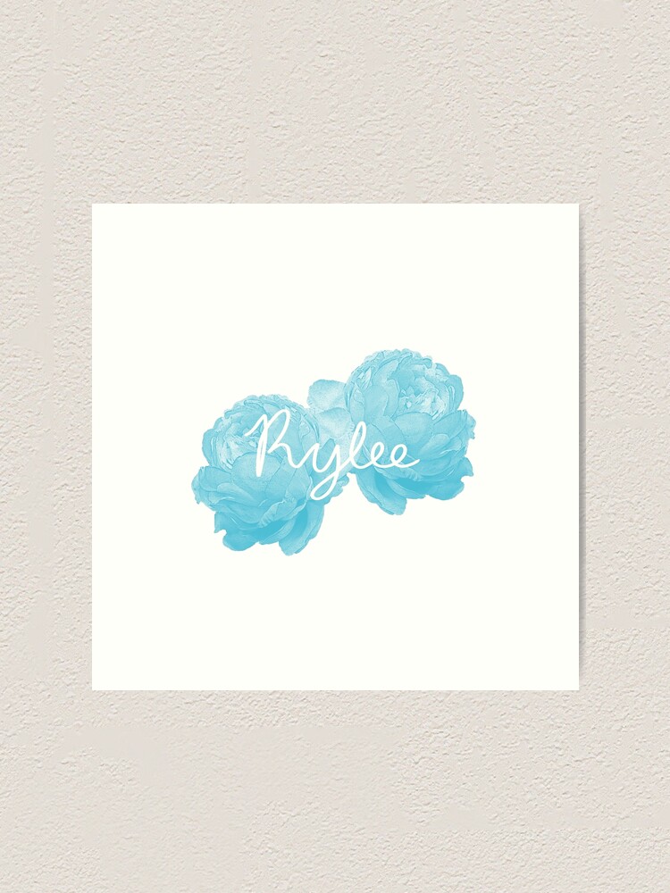 Lámina artística «Rylee Name Peonías azules» de Sketchbrooke | Redbubble