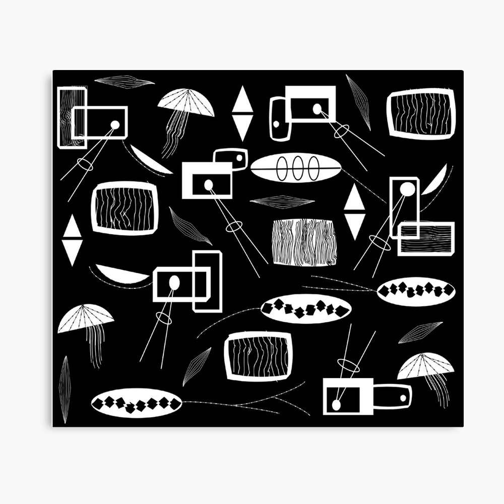 "Black and White Midcentury" Canvas Print by gailg1957 Redbubble
