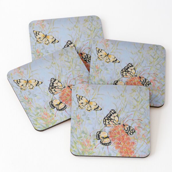 Item preview, Butterflies Enjoying a Sweet Grevillea Flower designed and sold by Judi Parkinson.