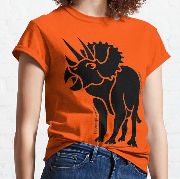 Triceratops Dinosaur Silhouette with Name Artwork Classic T-Shirt