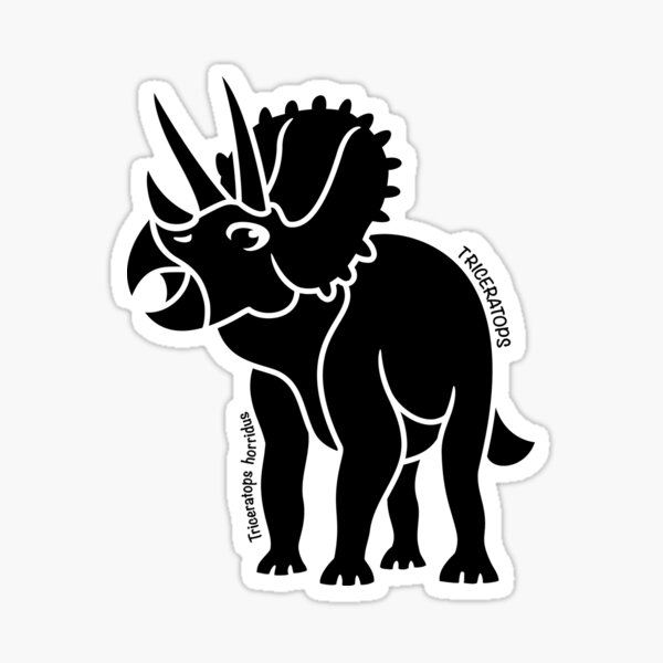 Triceratops Dinosaur Silhouette with Name Artwork Sticker