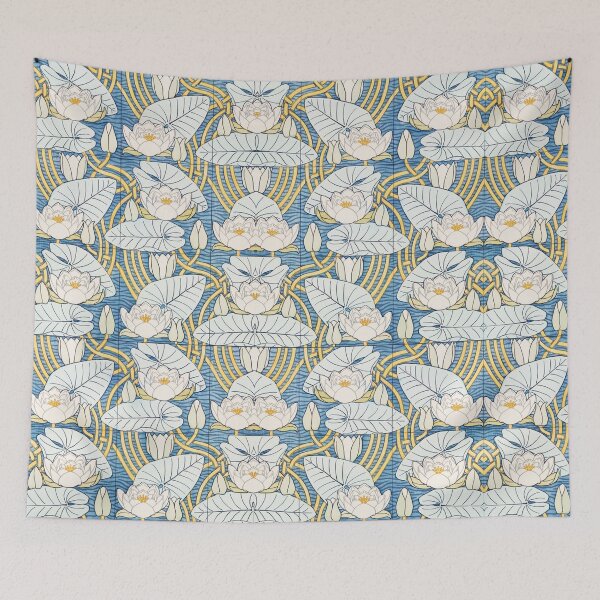 Item preview, Blue Water Lilies in the pond designed and sold by Rachel Pile.