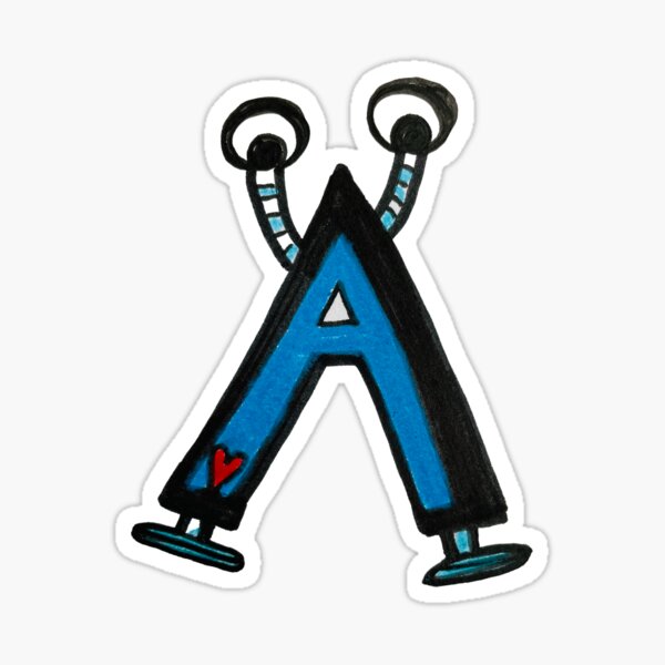 A is for Alphabot: Letter A Alien Robot Sticker