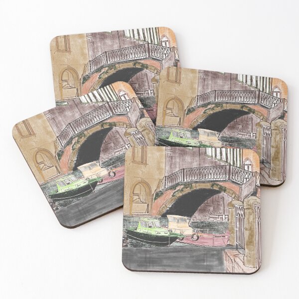 Item preview, Boats In Waterway - An Illustration designed and sold by my-green-gecko.