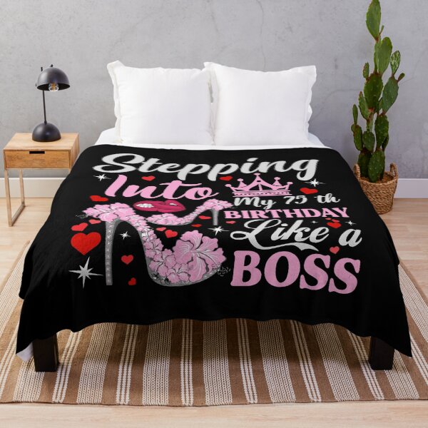 Item preview, Stepping Into My 75th Birthday Like A boss T-Shirt Design designed and sold by TshirtStoreBD24.