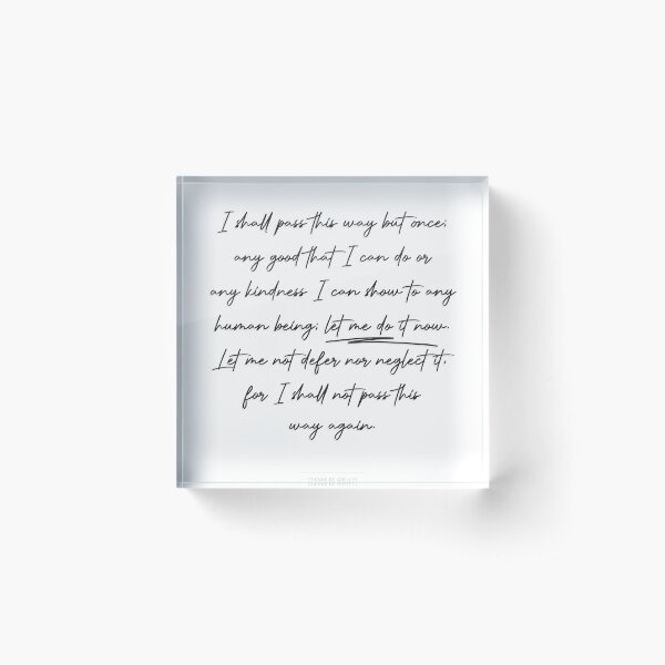 Pass this Way Quote Acrylic Block