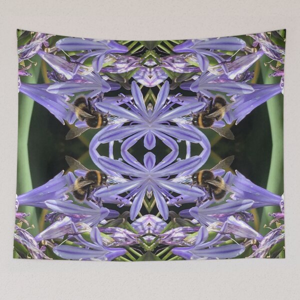 Item preview, Bee Bumbling Blue, Gathering Nectar in the Summertime Sun designed and sold by RoseAromas.