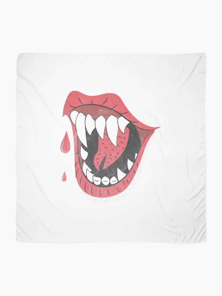 Thumbnail 2 of 3, Scarf, Vampire Teeth designed and sold by RedsStickerShop.