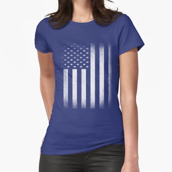 Grunge Look American Flag Fitted T-Shirt
