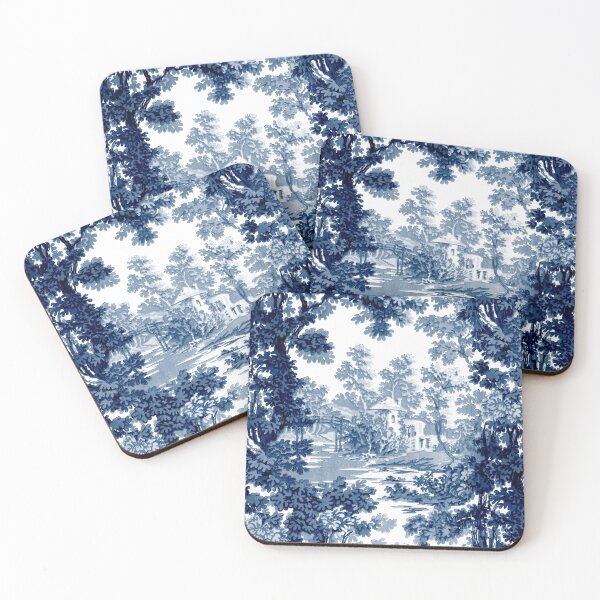 Item preview, Vintage Landscape Toile-Blue & White designed and sold by Grafixmom.