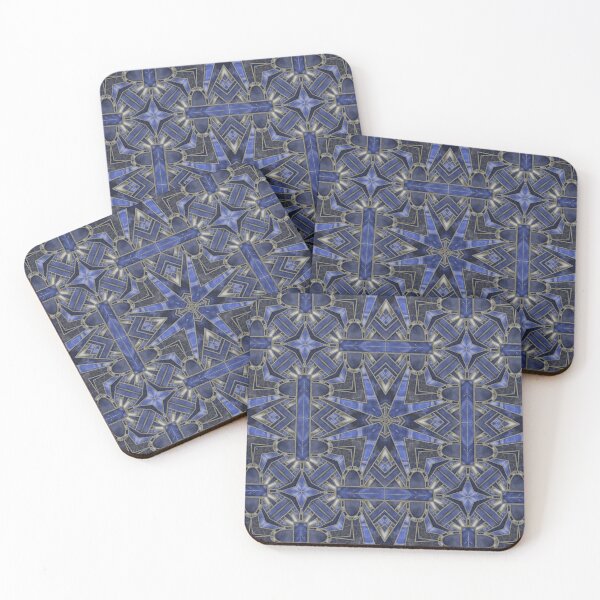 Item preview, Art Deco Stained Glass Blue Elegant Marble And Gemstone Tile Design designed and sold by artsandsoul.