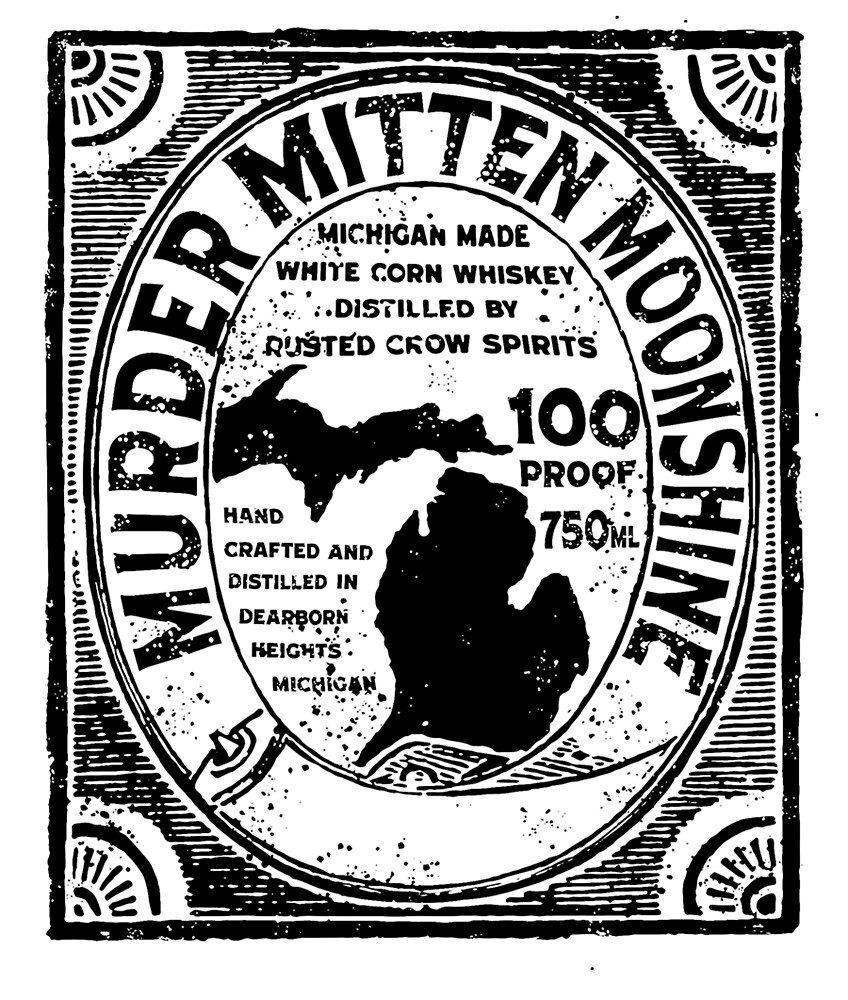 Murder Mitten Moonshine vintage by RUSTED CROW SPIRITS
