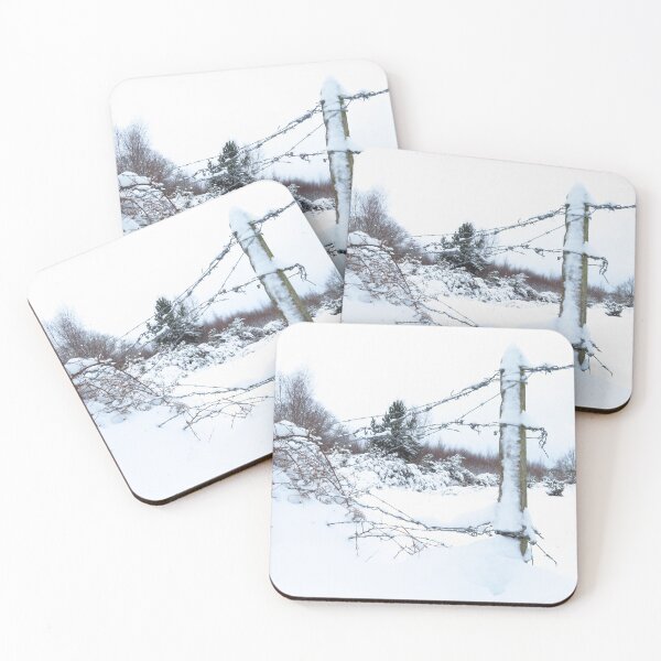 Item preview, Suffolk Snow Scene - Barbed Wire Fence designed and sold by wiggyofipswich.