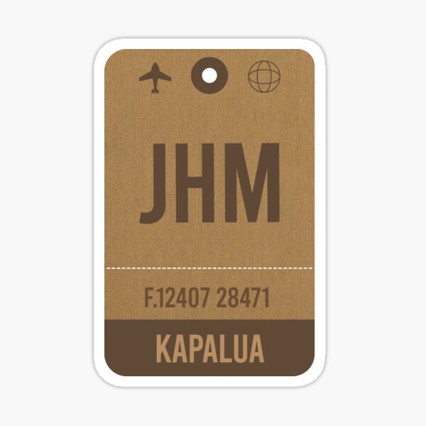 "Kapalua, Maui, HI (JHM) USA Airline Airport Vintage Luggage Tag