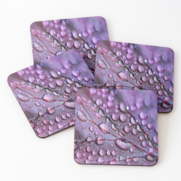 Item preview, Raindrops on a mauve leaf. designed and sold by LynMartinArt.