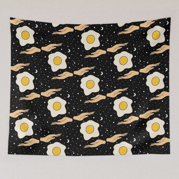 Item preview, The Magical Sunny Side Up - Whimsical Egg Fried / Breakfast Pattern designed and sold by Ranggasme.