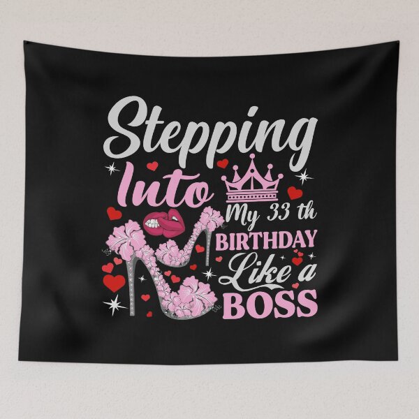 Item preview, Stepping Into My 33th Birthday Like A boss T-Shirt Design designed and sold by TshirtStoreBD24.