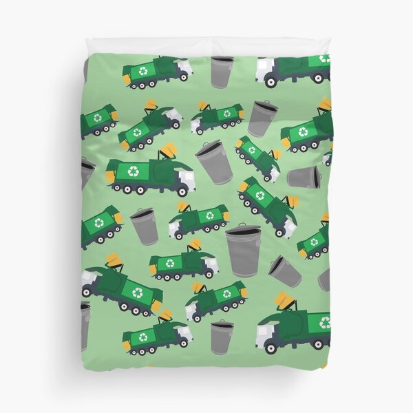 Recycling Garbage Truck Pattern Duvet Cover