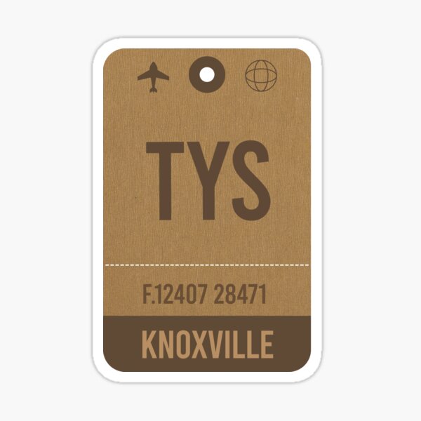 "Knoxville, TN (TYS) USA Airline Airport Vintage Luggage Tag" Sticker