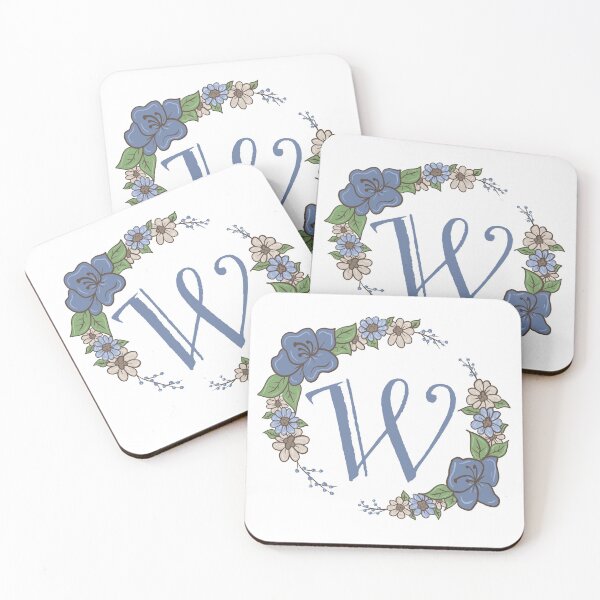 Item preview, Blue Floral W designed and sold by missmann.