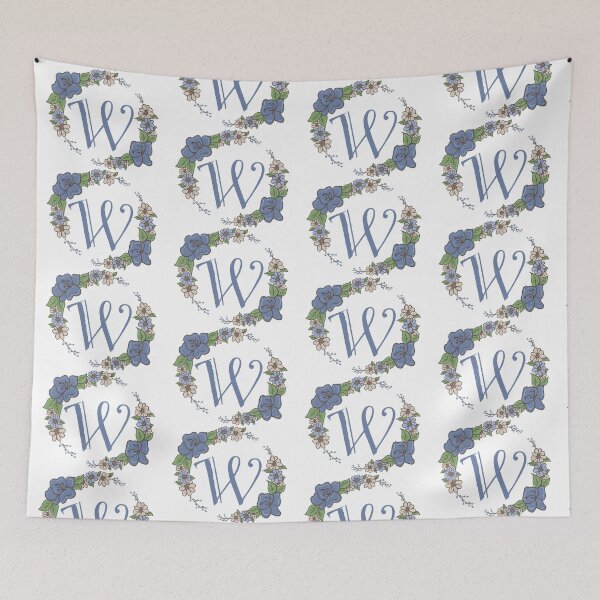 Item preview, Blue Floral W designed and sold by missmann.