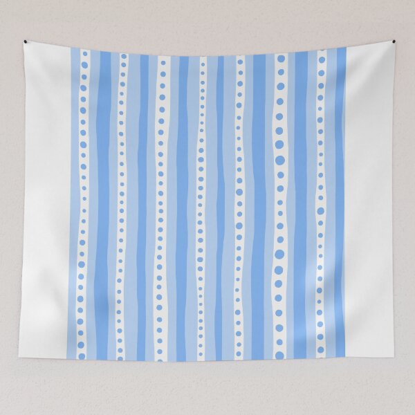 Item preview, Freehand stripes in blues and white designed and sold by bunyipdesigns.