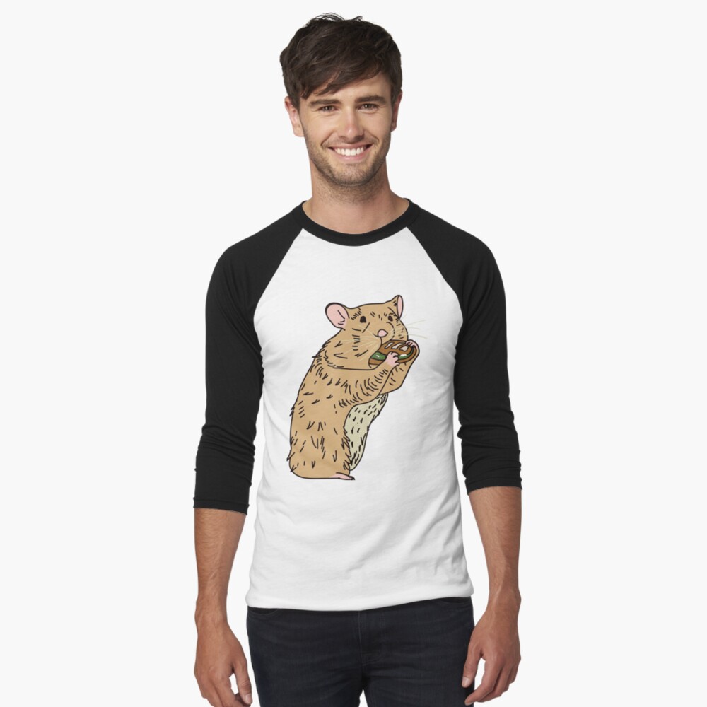 Hungry, Hungry Hamster Baseball ¾ Sleeve T-Shirt