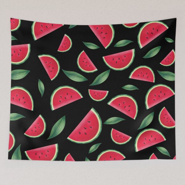 Item preview, Fruit print watermelon (black) designed and sold by DaphneyBlossom.