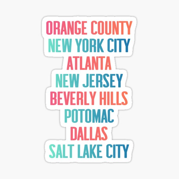 Real Housewives Cities Sunset Sticker