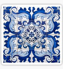 Antique Azulejo Tile Floral Pattern Sticker