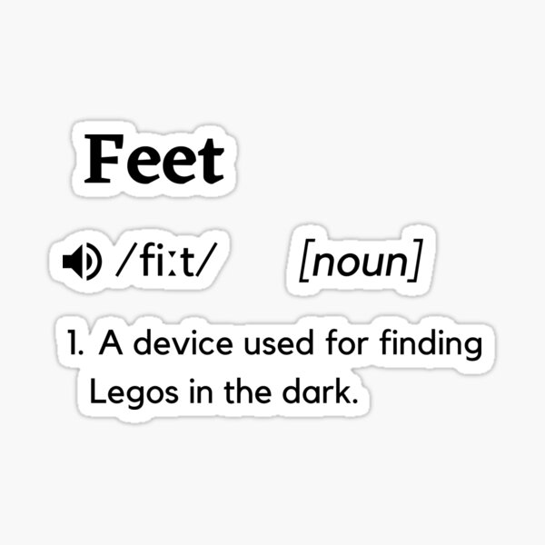 "Feet Funny Dictionary Word Definition" Sticker for Sale by