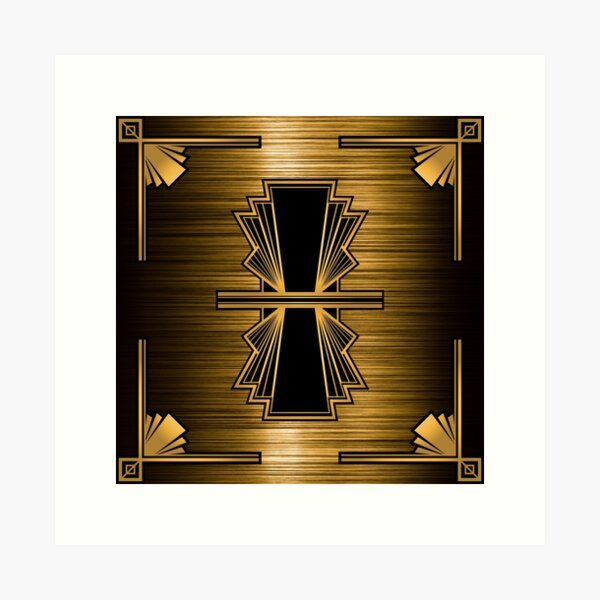 Artikel-Vorschau von Art Deco Nouveau Schwarz und Bronze Metallic Geometrisch, designt und verkauft von SloganExpress.