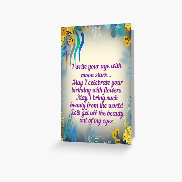 I Write Your Age With Moon Stars Greeting Card
