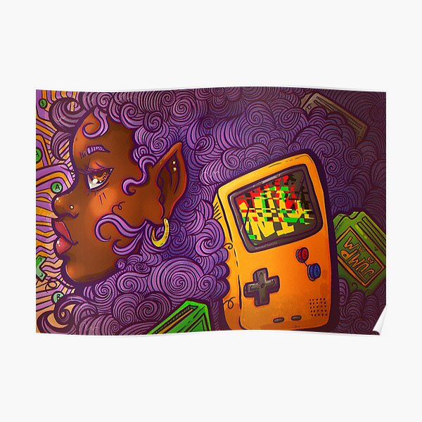 Purple Gamer Hair - Digital Art Poster