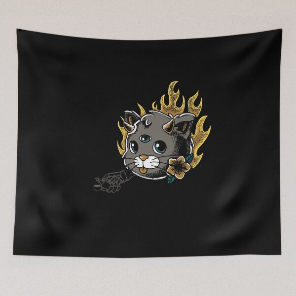 Item preview, Flaming Hot Cat Devil Design designed and sold by TimelessTattoo.