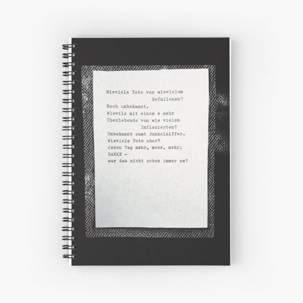 Wieviele Tote ... Gedicht 4 - Lockdown, ein C-Movie Spiralblock