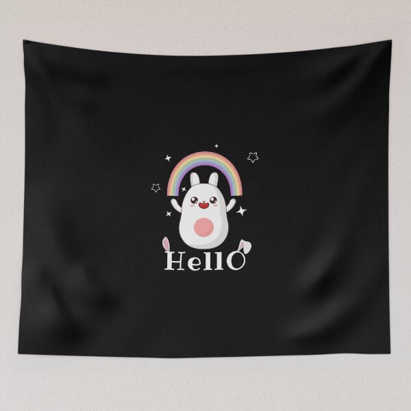 Item preview, Cute Bunny Rabbit Loaf - Says Hello designed and sold by mewsis.