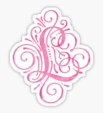 Monogram Watercolor Calligraphy Letter L Sticker