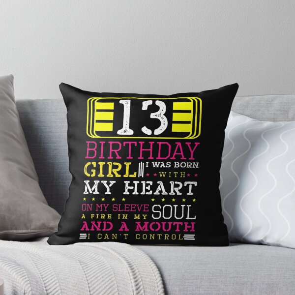 Item preview, 13 Birthday Girl Born With My Heart On Sleeve Fire in Soul 13th Birthday Cake Blow Candle Celebrate Party Blast designed and sold by shirti.